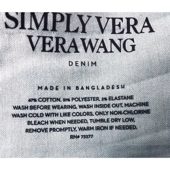 Simply Vera Wang Womens High Rise Dark Wash Button Fly Skinny Jeans Sz 18 New - Picture 6 of 9